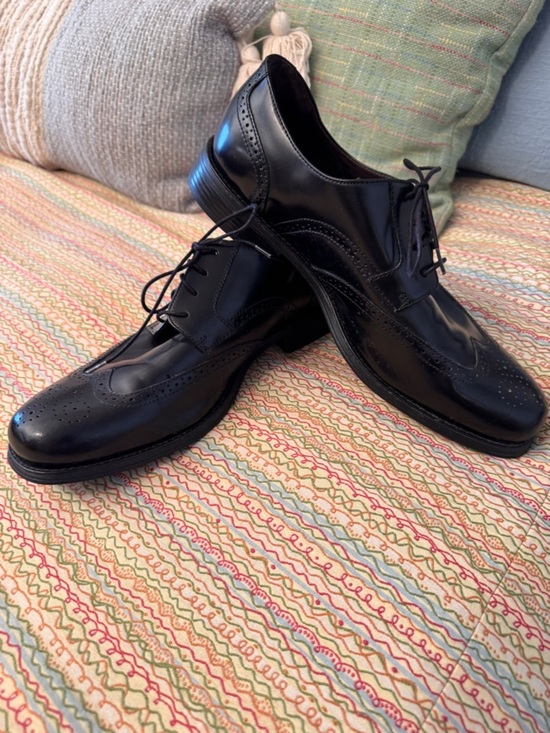 Johnston & Murphy Men 11.5 M Atchison Wing Tip Oxford Black Leather NIB 20-6287 main image 5
